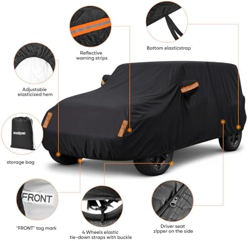 Wrangler Car Cover for Jeep Wrangler 4 Door Waterproof 2006-2026 JK JL - Image 3