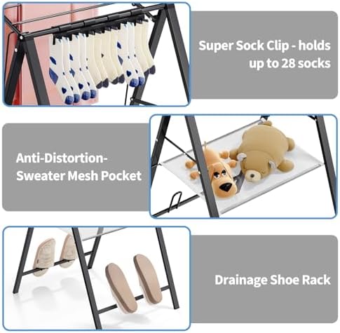 APEXCHASER 6 Height Adjustable Clothes Drying Rack - Image 5