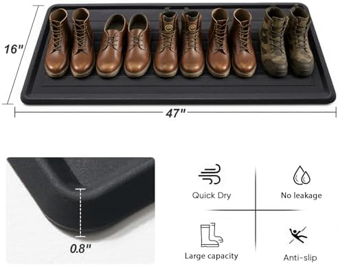 HIYARD Rubber Boot Tray for Entryway, Shoe Tray, Shoe Mat for Indoor and Outdoor - Image 2