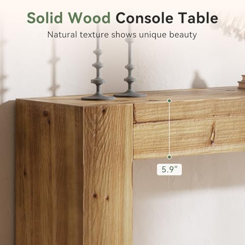 Solid Wood Console Table, 63-Inch Farmhouse Sofa Table Behind Couch - Image 5