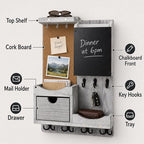 Key Holder Wall Mount with Drawer and Mail Organizer - Image 5