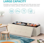 SUPER DEAL Storage Ottoman Bench, 43 Inches Folding Ottoman Foot Rest, Storage - Image 6