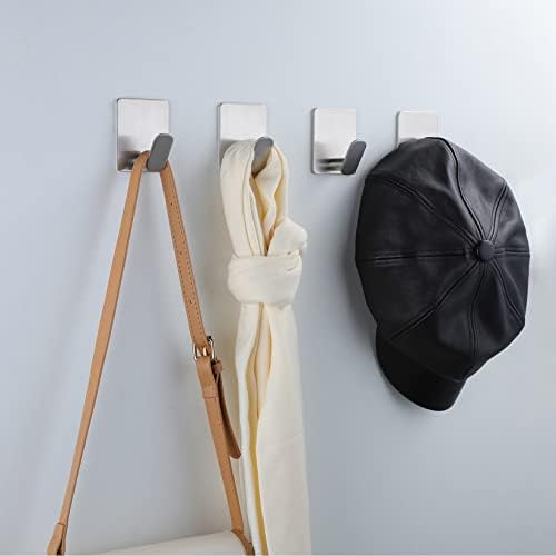 DELITON Adhesive Towel Hooks, SUS 304 Stainless Steel No Drill Shower Hooks - Image 5