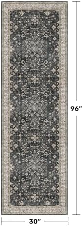 Dark Washable Long Runners for Hallways, Entryway Indoor Rug, Non Slip Rubber - Image 2