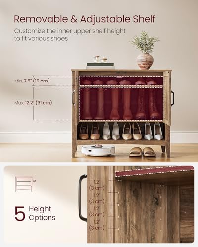 VASAGLE Shoe Storage Cabinet, 3‑Tier - Image 5