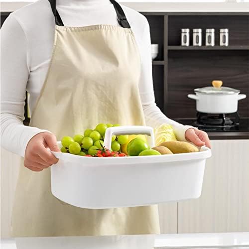 Large Cleaning Supplies Caddy Portable Shower Caddy Basket White 2 Pack - Image 3