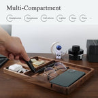 Walnut Wooden Valet Tray – Bedside Table Organizer - Image 4