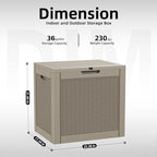 DRATO 36 Gallon Outdoor Storage Box Waterproof, Lockable Resin Deck Box - Image 3