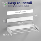 ZMBESUP Wall Mounted Drying Rack, 31.5-Inch Foldable Laundry Rack - Image 2