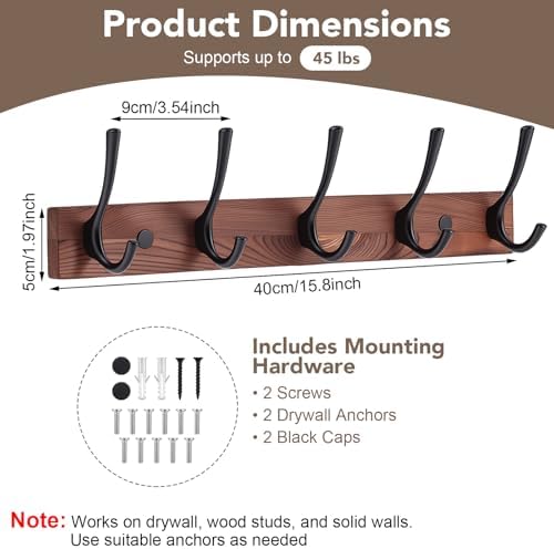 Dntorx 2Pack Wall Mounted Coat Rack - Image 2