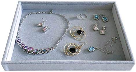 Stackable Tray Grey Velvet Premium Quality Jewelry Small Collections Organizer - Image 3