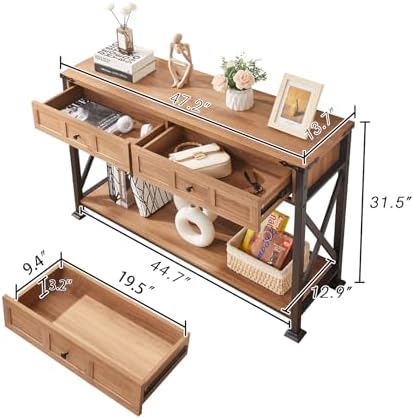 Hombazzer Console Table with 2 Drawers - Image 2