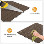 27 PCS Interlocking Deck Tiles, 12x12 PE Plastic Patio Flooring, Outdoor & - Image 5