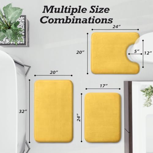 HUXMEYSON Bathroom Rugs Sets 3 Piece, Non-Slip & Quick Dry Bath Mat Set - Image 2