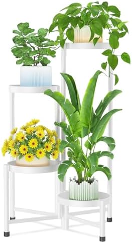 iDavosic.ly Plant Stand Indoor Outdoor, 4 Tier Metal Corner Shelf by iDavosicly