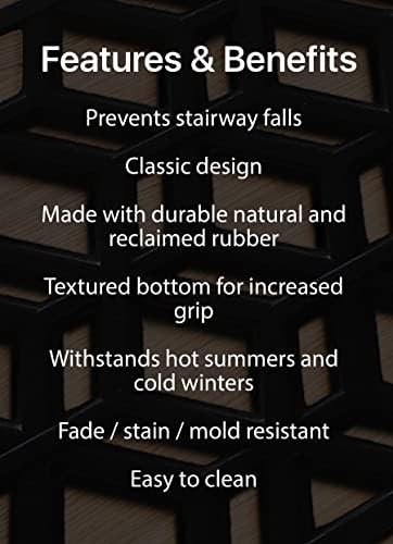 Rubber Stair Treads Non-Slip Outdoor 35”x10” – Hexagon Anti-Slip Step Mat - Image 2