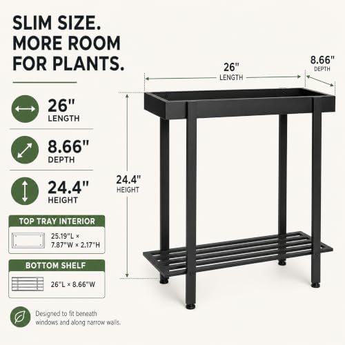 Honla 2 Tier Metal Plant Stand, Indoor Outdoor Plant Table - Image 3