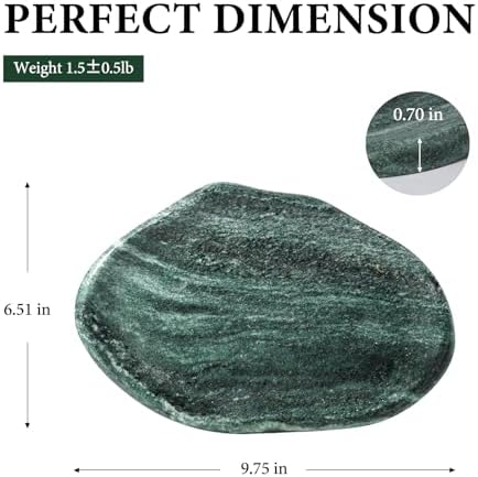 Koville Green Marble Cloud Shape Vanity Tray, Serving Stone Key Tray - Image 2