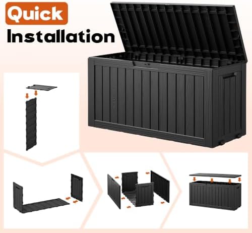 Outdoor Storage Box, Resin Deck Boxes Indoor and outdoor, Waterproof Storage - Image 6
