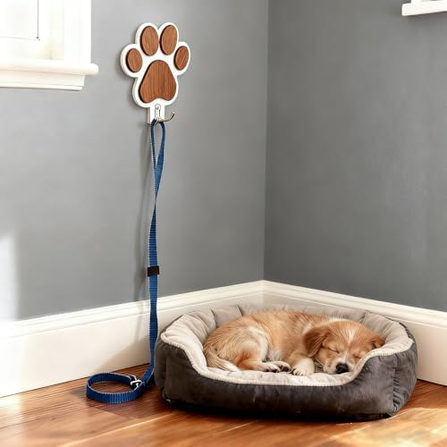 Goodangie00 Wooden Dog Leash Holder Wall Decoration, 3D Dog Paw Harness Wall - Image 5