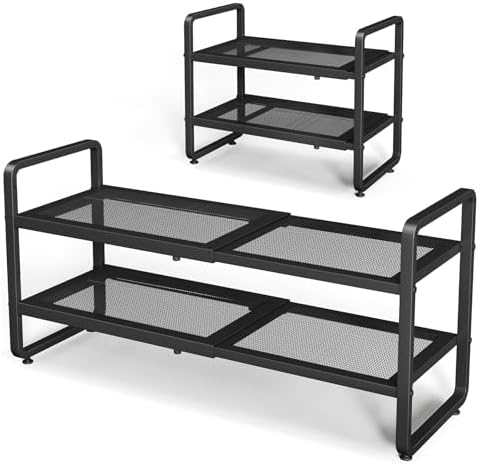 Expandable Metal Shoe Rack for Closet, Entryway & Garage by SNTD