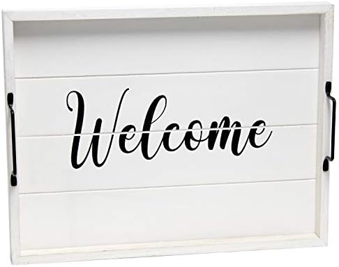 Elegant Designs HG2000-WWC 15.50" x 12" Decorative Wood Serving Tray w/Handles by ElegantDesigns
