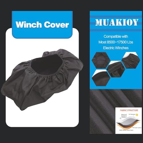 Winch Cover, Heavy Duty WaterProof DustProof Winch Protection Cover - Image 3
