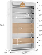 VILICK Shoe Rack with Cover Narrow Shoe Organizer with Pockets 10 Tier Tall - Image 3
