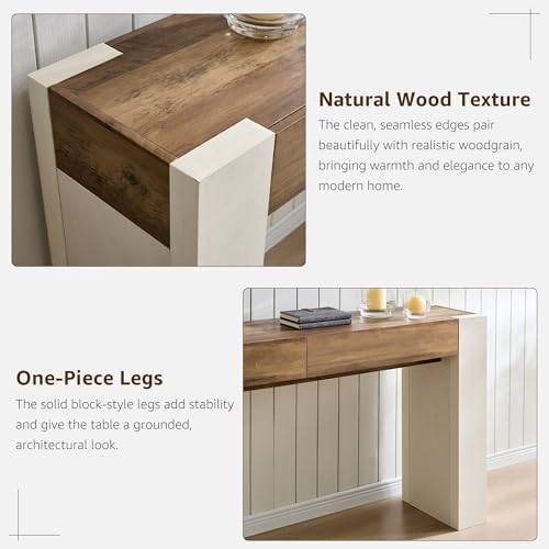 OKD 63" Console Table with Drawers, Thick Block Entryway Table - Image 5