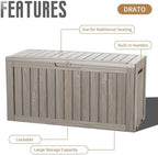 DRATO 135 Gallon Deck Boxes Outdoor Waterproof Storage Box - Image 6