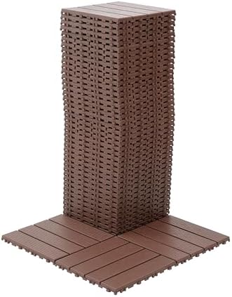 Plastic Interlocking Deck Tiles 12"x12" Waterproof Outdoor Patio Flooring PP - Image 5