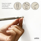 Umbra Flip Coat Rack, Wall Mount 8-Hook, Space Saving, Natural/Nickel - Image 6