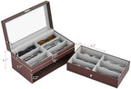 CO-Z Sunglasses Organizer with 12 Slots, Leather Eyeglasses Storage Box - Image 6