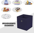 Foldable Storage Cubes Bins, 11 Inch Cloth Storage Cube Fabric Storage Box - Image 3