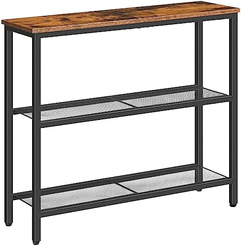 HOOBRO 29.5" Narrow Console Table, 3-Tier Entryway Table, Thin Sofa Table by HOOBRO