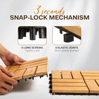 Idzo Set of 10 Premium Teak Deck Tiles, Snap-Lock Teak Shower Tile - Image 2