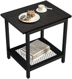2-Tier Outdoor Side Table with Storage, Weather Resistant Patio End Table - Image 4