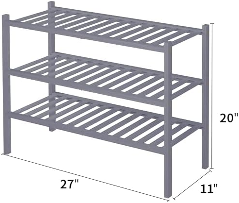 ROMGUAR CRAFT 3 Tier Bamboo Shoe Rack - Image 3