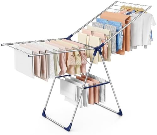 Sakugi Clothes Drying Rack, 69.5" Adjustable Wings, Foldable Design by Sakugi