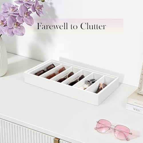 Velvet Sunglass Organizer Tray, Stackable Glasses Case - Image 2