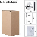 4 Pack Bath Towel Hooks, Wall Mount Towel Holder Chrome Finish Towel Rack - Image 6