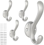 4 Pack Coat Hooks Wall Mount Heavy Duty Utility Retro Double Hooks by PEOIAOY