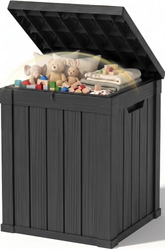 Outdoor Storage Box, 70 Gallon Waterproof Resin Patio Deck Box by ATMELT