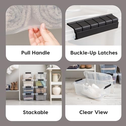 IRIS USA 6-Pack 13 Quart Storage Bins - Image 4