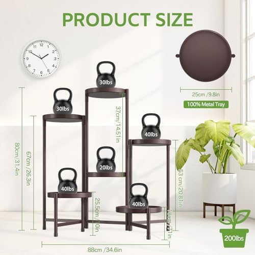 iDavosic.ly 6 Tier Large Plant Stand Indoor Outdoor, 10 Inch Tray - Image 4