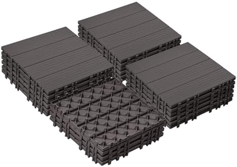 Skypatio 22 PCS Plastic Interlocking Deck Tiles, All-Weather Outdoor Patio by Skypatio