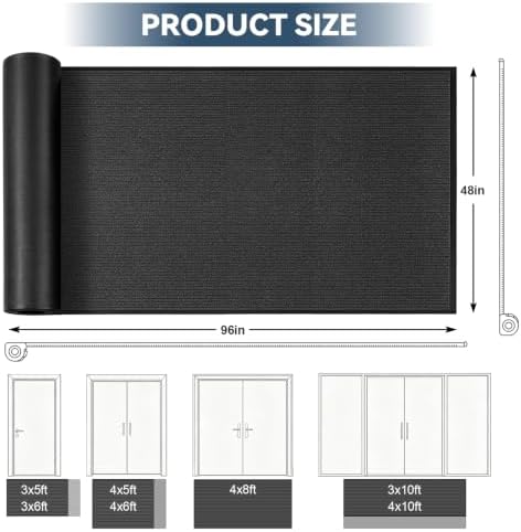 4'x8' Commercial Grade Front Door Mat Indoor Outdoor Entrance - Image 2