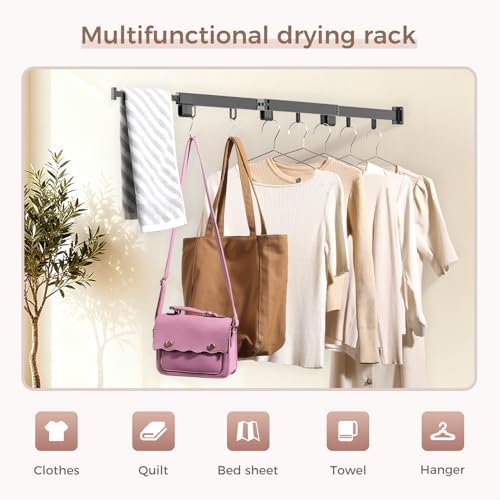 Wall Mounted Clothes Drying Rack, Space-Saving Foldable Clothes Drying Rack - Image 5