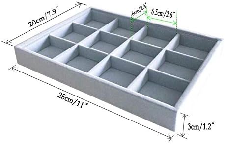 Grey Velvet Stackable Organizer Premium Grade Fabric Soft Protection - Image 4