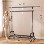 HOKEEPER Clothes Rack Load 450LB Clothing Rack Height Adjustable Black - Image 7